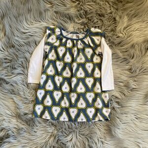 Tea Blue and White Pear Print Dress